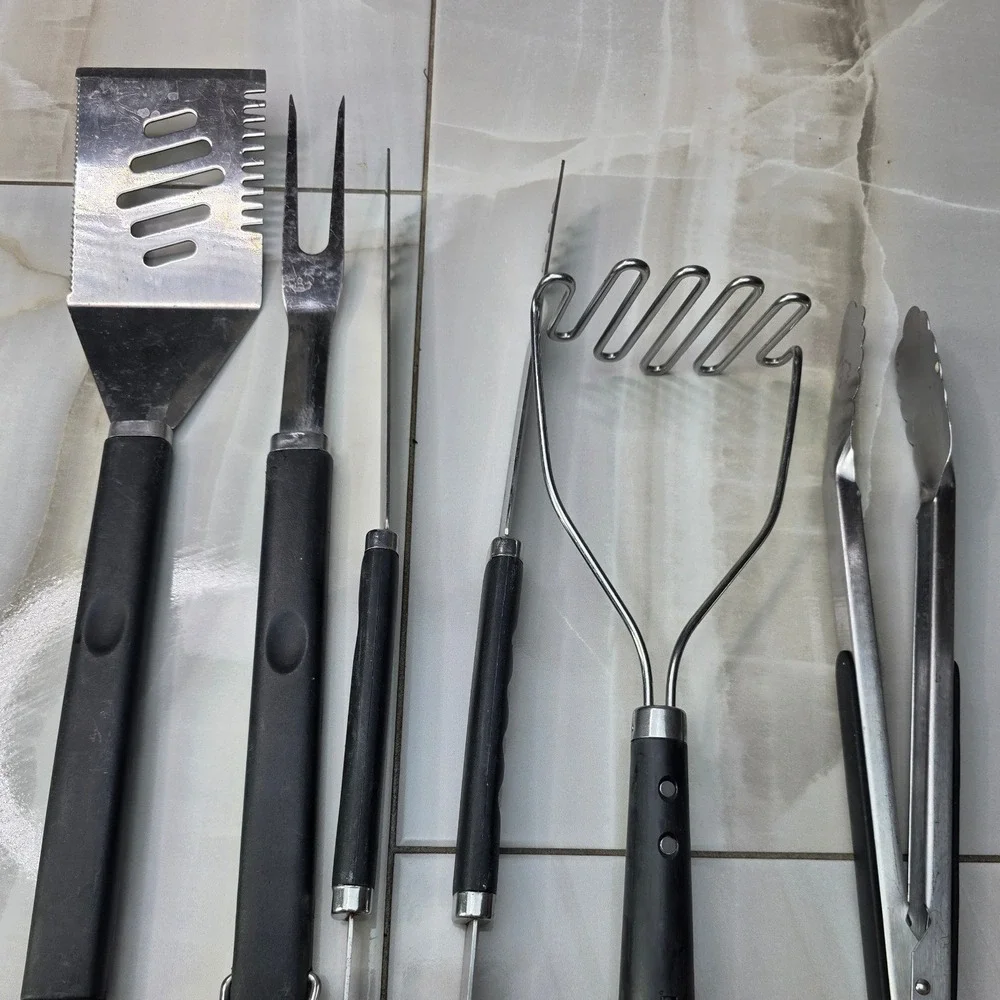 Mixed Kitchen Utensil Set IKEA Potato Masher OXO Tongs BBQ Spatula Fork 5pc P4